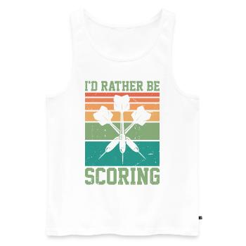 I'd Rather Be Scoring Dart Player Darts Dartboard - Men's Premium Organic Tank Top - white - Front - Michal (187cm)
