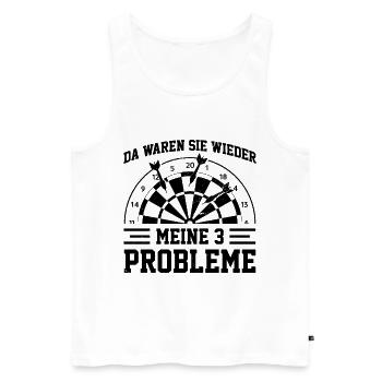 Da Waren Sie Wieder Meine Drei Probleme Dartboard - Männer Premium Bio Tank Top - Weiß - Vorne - Michal (187cm)