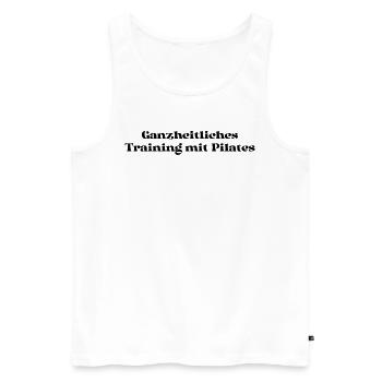 Pilates - Ganzheitliches Training mit Pilates - Männer Premium Bio Tank Top - Weiß - Vorne - Michal (187cm)