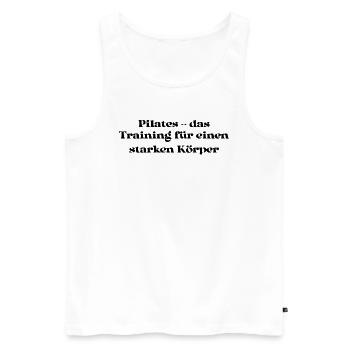 Pilates - Pilates - das Training für einen - Männer Premium Bio Tank Top - Weiß - Vorne - Michal (187cm)