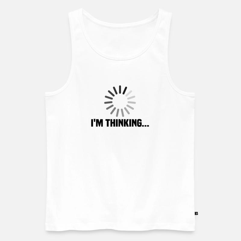 I m thinking - Männer Premium Bio Tank Top - Weiß