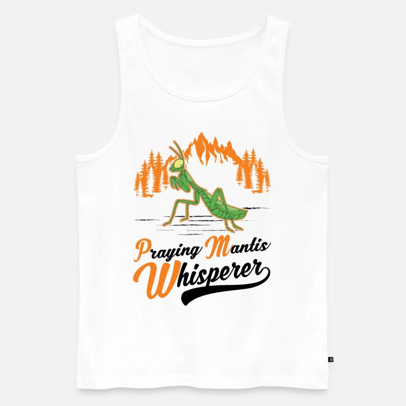 Gottesanbeterin Flüsterer Mantis Fangschrecke - Männer Premium Bio Tank Top - Weiß