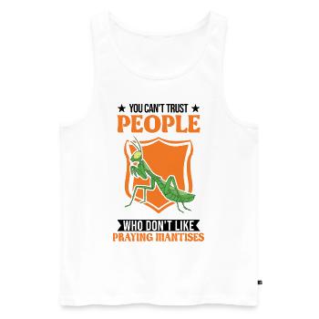 Praying mantis Gift Mantis Mantis - Men's Premium Organic Tank Top - white - Front - Michal (187cm)