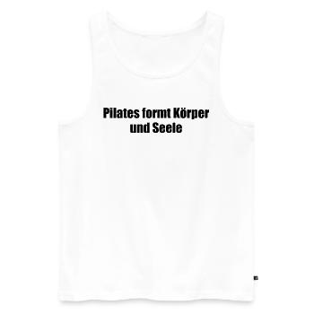 Pilates - Pilates formt Körper und Seele - Männer Premium Bio Tank Top - Weiß - Vorne - Michal (187cm)
