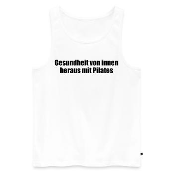 Pilates - Gesundheit von innen heraus mit Pilates - Männer Premium Bio Tank Top - Weiß - Vorne - Michal (187cm)
