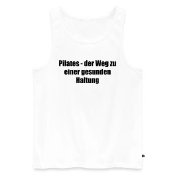Pilates - Pilates - der Weg zu einer gesunden - Männer Premium Bio Tank Top - Weiß - Vorne - Michal (187cm)