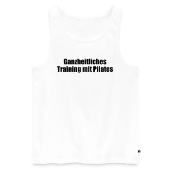 Pilates - Ganzheitliches Training mit Pilates - Männer Premium Bio Tank Top - Weiß - Vorne - Michal (187cm)