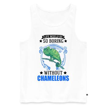 Caméléon Cadeau Caméléon - Débardeur bio Premium Homme - blanc - Devant - Michal (187cm)