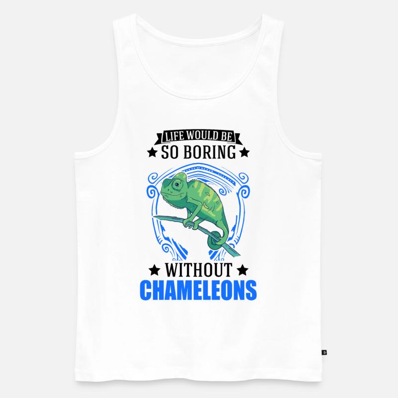 Chameleon Gift Chameleon - Men's Premium Organic Tank Top - white