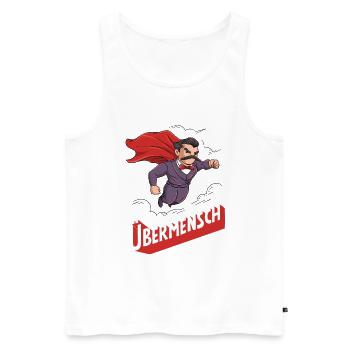 Nietzsche Übermensch Philosophy - Men's Premium Organic Tank Top - white - Front - Michal (187cm)