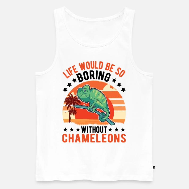 Chamäleon Geschenk Chameleon - Männer Premium Bio Tank Top - Weiß