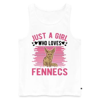 Just a girl who loves Fennecs Fennek Wüstenfuchs - Männer Premium Bio Tank Top - Weiß - Vorne - Michal (187cm)
