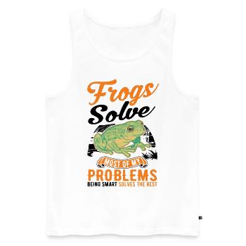 Frog Gift Tree Frog - Men's Premium Organic Tank Top - white - Front - Michal (187cm)