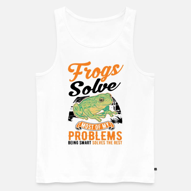 Frosch Geschenk Laubfrosch - Männer Premium Bio Tank Top - Weiß