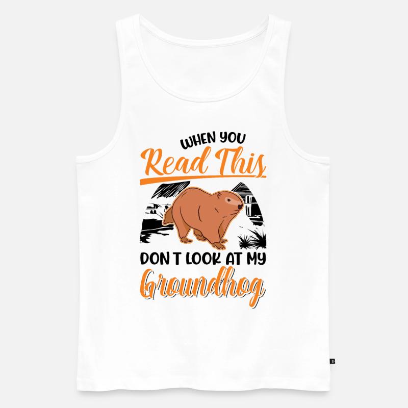 Murmeltier Groundhog Day Waldmurmeltier - Männer Premium Bio Tank Top - Weiß
