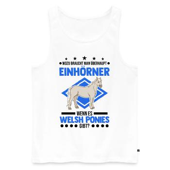Welsh Pony Einhorn Welsh Pferd - Männer Premium Bio Tank Top - Weiß - Vorne - Michal (187cm)
