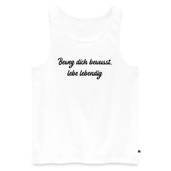 Pilates - Beweg dich bewusst, lebe lebendig - Männer Premium Bio Tank Top - Weiß - Vorne - AI Model Male 178 light (178cm)