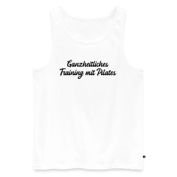 Pilates - Ganzheitliches Training mit Pilates - Männer Premium Bio Tank Top - Weiß - Vorne - Michal (187cm)