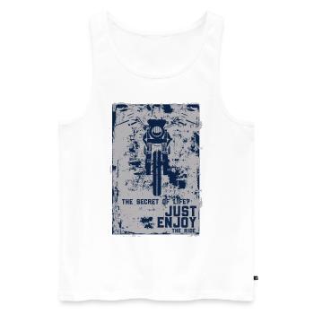 Moto Motocyclisme Motard Motard - Débardeur bio Premium Homme - blanc - Devant - Michal (187cm)