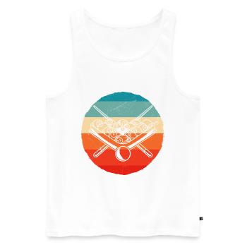 Retro Graphic Pool Billard Snooker Billard Cue 8-B - Men's Premium Organic Tank Top - white - Front - Michal (187cm)