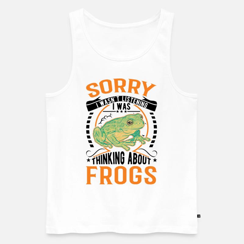 Frosch Geschenk Laubfrosch - Männer Premium Bio Tank Top - Weiß