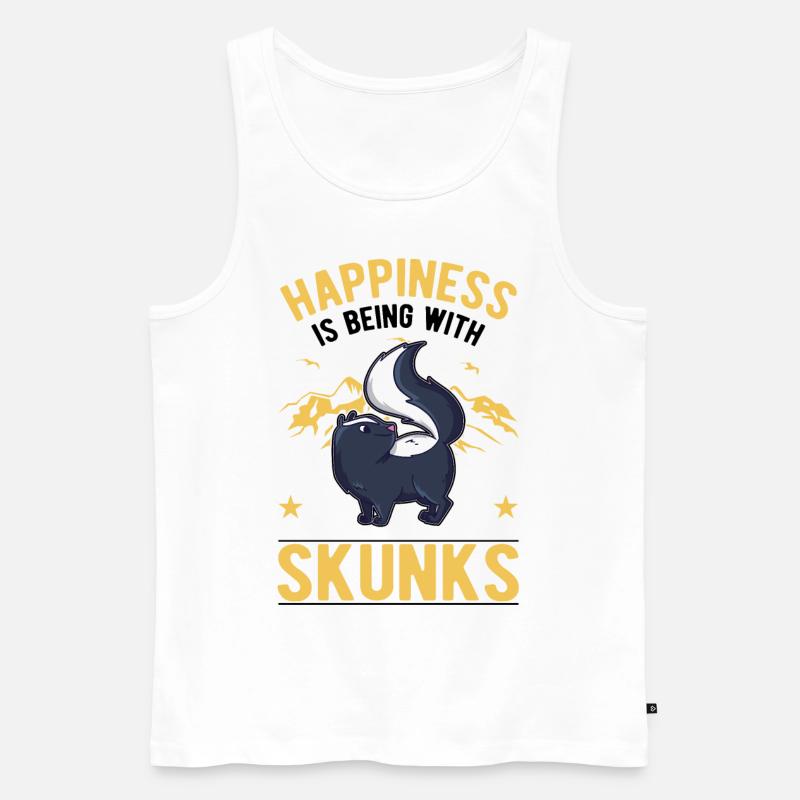 Stinktier Glück - Männer Premium Bio Tank Top - Weiß