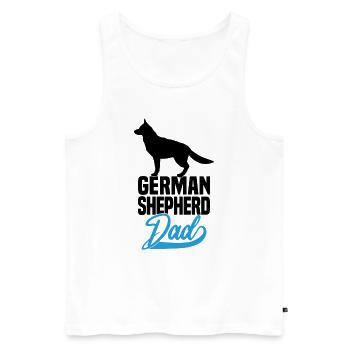 German Shepherd Dad - Männer Premium Bio Tank Top - Weiß - Vorne - AI Model Male 178 light (178cm)