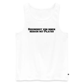 Pilates - Gesundheit von innen heraus mit Pilates - Männer Premium Bio Tank Top - Weiß - Vorne - Michal (187cm)