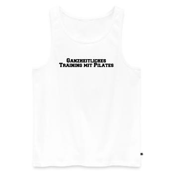 Pilates - Ganzheitliches Training mit Pilates - Männer Premium Bio Tank Top - Weiß - Vorne - Michal (187cm)