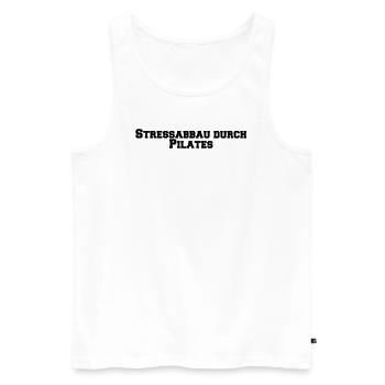 Pilates - Stressabbau durch Pilates - Männer Premium Bio Tank Top - Weiß - Vorne - Michal (187cm)