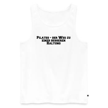 Pilates - Pilates - der Weg zu einer besseren - Männer Premium Bio Tank Top - Weiß - Vorne - Michal (187cm)