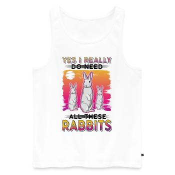 Kaninchen Geschenk Häschen Hase Kaninchen - Männer Premium Bio Tank Top - Weiß - Vorne - AI Model Male 178 light (178cm)