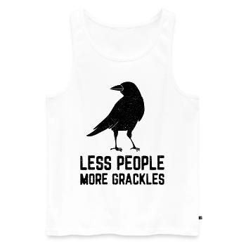Blackbird Grackle Bird Design pour les ornithologues amateurs - Débardeur bio Premium Homme - blanc - Devant - Michal (187cm)