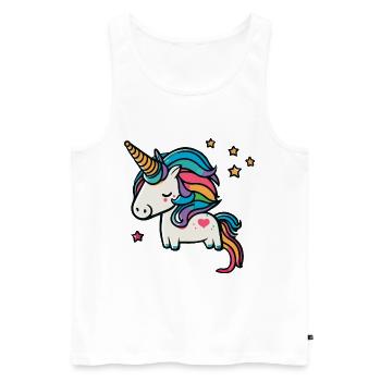 Cute magic unicorn for kindergarten and school - Men's Premium Organic Tank Top - white - Front - AI Model Male 178 light (178cm)