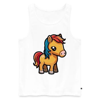 Cute horse for school beginners and kindergarten children - Men's Premium Organic Tank Top - white - Front - AI Model Male 178 light (178cm)