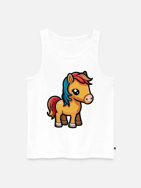 Cute horse for school beginners and kindergarten children - Men's Premium Organic Tank Top - white