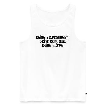 Pilates - Deine Bewegungen, deine Kontrolle, - Männer Premium Bio Tank Top - Weiß - Vorne - AI Model Male 178 light (178cm)
