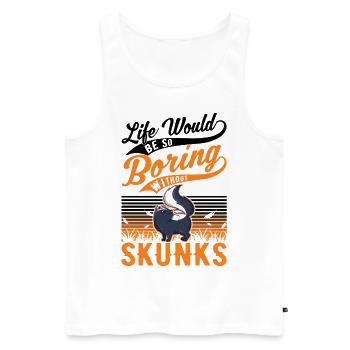 Cadeau Skunk - Débardeur bio Premium Homme - blanc - Devant - AI Model Male 178 light (178cm)