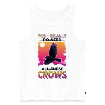 Crow Gift Raven Crow - Men's Premium Organic Tank Top - white - Front - AI Model Male 178 light (178cm)
