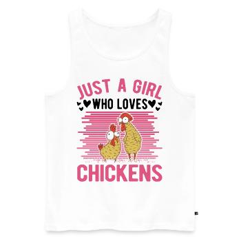 Chickens Girl Farmer Chicken Farmer - Men's Premium Organic Tank Top - white - Front - Michal (187cm)