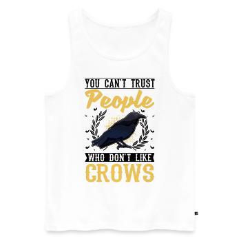 Crow Raven Raven Crow Crow Crow Keeping Crow Breeder - Men's Premium Organic Tank Top - white - Front - AI Model Male 178 light (178cm)