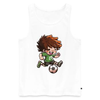 Football de maternelle Garçons inscrits en 1ère année - Débardeur bio Premium Homme - blanc - Devant - Michal (187cm)