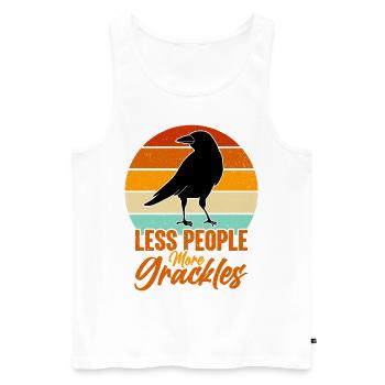 Blackbird Grackle Bird Design pour les ornithologues amateurs - Débardeur bio Premium Homme - blanc - Devant - Michal (187cm)