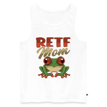 Grenouille aux yeux rouges RETF MOM pour une mère grenouille - Débardeur bio Premium Homme - blanc - Devant - AI Model Male 178 light (178cm)