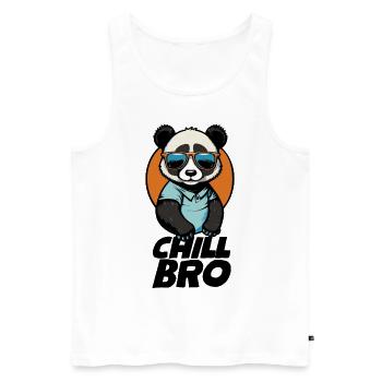 Chill Bro Lustiger Cartoon Panda mit Sonnenbrille - Männer Premium Bio Tank Top - Weiß - Vorne - AI Model Male 178 light (178cm)