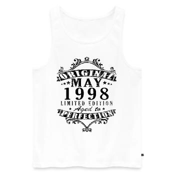 Geschenkidee Mai 1998 - Männer Premium Bio Tank Top - Weiß - Vorne - Michal (187cm)
