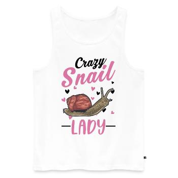 Verrückte Schnecken Frau - Männer Premium Bio Tank Top - Weiß - Vorne - Michal (187cm)