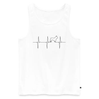 Battement de cœur ECG bouledogue français - Débardeur bio Premium Homme - blanc - Devant - Michal (187cm)