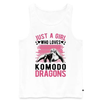 Komodowaran Junge Komodo Dragon Waran - Männer Premium Bio Tank Top - Weiß - Vorne - Michal (187cm)