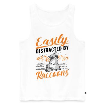 Facilement distrait par les ratons laveurs Ratons laveurs Raton laveur - Débardeur bio Premium Homme - blanc - Devant - Michal (187cm)